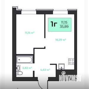 1-к квартира, вторичка, 36м2, 7/11 этаж