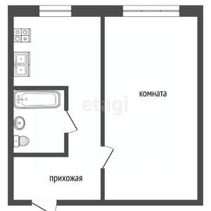 1-к квартира, вторичка, 30м2, 5/5 этаж