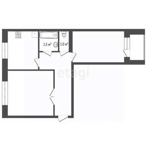 2-к квартира, вторичка, 52м2, 3/4 этаж
