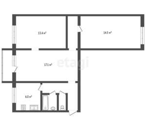 3-к квартира, вторичка, 64м2, 4/5 этаж