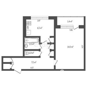 1-к квартира, вторичка, 34м2, 7/9 этаж