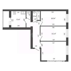 3-к квартира, вторичка, 75м2, 4/10 этаж