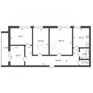 4-к квартира, вторичка, 71м2, 4/9 этаж