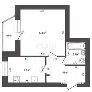 1-к квартира, вторичка, 36м2, 8/10 этаж