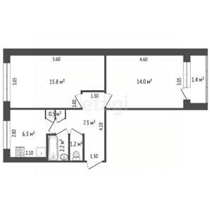 2-к квартира, вторичка, 47м2, 2/5 этаж