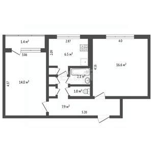 2-к квартира, вторичка, 49м2, 4/9 этаж