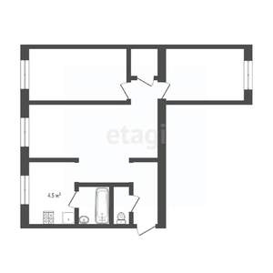 3-к квартира, вторичка, 54м2, 2/5 этаж