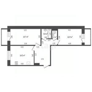 2-к квартира, вторичка, 59м2, 3/10 этаж