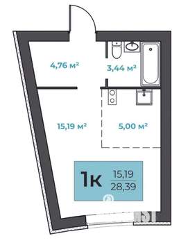Студия квартира, вторичка, 28м2, 8/10 этаж