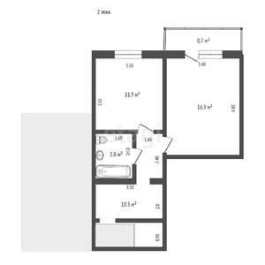 3-к квартира, вторичка, 82м2, 1/7 этаж