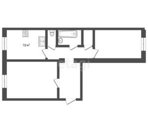 2-к квартира, вторичка, 52м2, 3/4 этаж