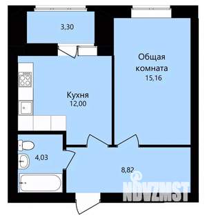 1-к квартира, строящийся дом, 42м2, 11/12 этаж