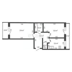 2-к квартира, вторичка, 66м2, 5/10 этаж