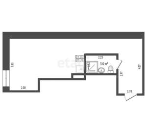 Студия квартира, вторичка, 30м2, 2/5 этаж