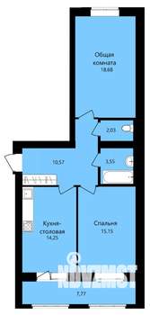 2-к квартира, вторичка, 64м2, 8/12 этаж