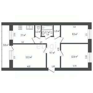 3-к квартира, вторичка, 60м2, 2/5 этаж