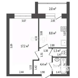 1-к квартира, вторичка, 36м2, 3/5 этаж