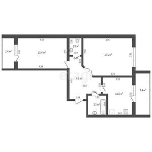 2-к квартира, вторичка, 55м2, 7/9 этаж