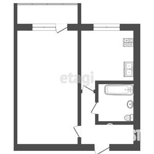 1-к квартира, вторичка, 28м2, 4/5 этаж