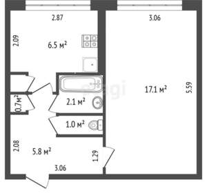 1-к квартира, вторичка, 32м2, 2/5 этаж
