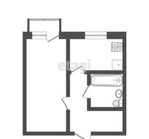 1-к квартира, вторичка, 37м2, 9/9 этаж