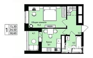 1-к квартира, вторичка, 35м2, 13/18 этаж
