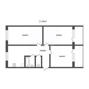 3-к квартира, вторичка, 61м2, 3/5 этаж