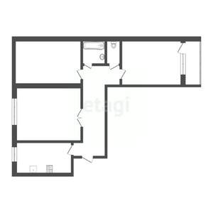 3-к квартира, вторичка, 58м2, 6/9 этаж