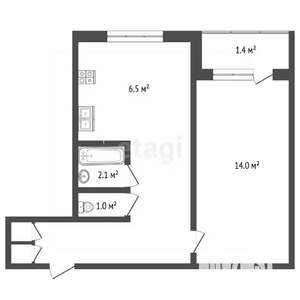 1-к квартира, вторичка, 33м2, 5/9 этаж