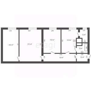 3-к квартира, вторичка, 79м2, 3/3 этаж