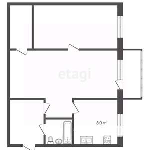 2-к квартира, вторичка, 42м2, 5/5 этаж