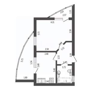 1-к квартира, вторичка, 38м2, 4/9 этаж