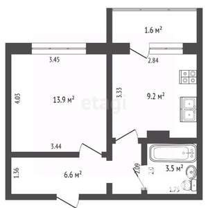 1-к квартира, вторичка, 34м2, 5/10 этаж