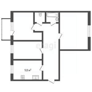 3-к квартира, вторичка, 58м2, 5/5 этаж