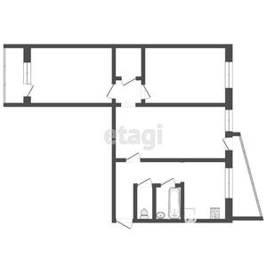 3-к квартира, вторичка, 62м2, 1/9 этаж