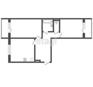 2-к квартира, вторичка, 62м2, 6/10 этаж