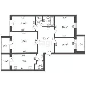 4-к квартира, вторичка, 97м2, 6/6 этаж