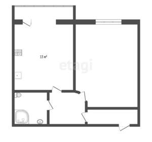 1-к квартира, вторичка, 58м2, 1/10 этаж