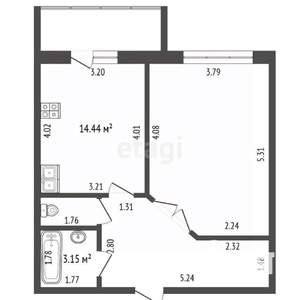 1-к квартира, вторичка, 47м2, 7/10 этаж
