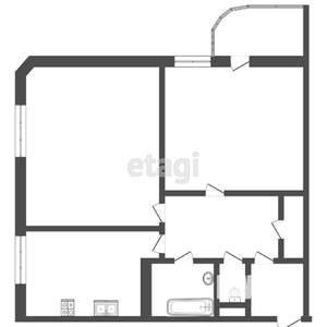2-к квартира, вторичка, 52м2, 9/16 этаж