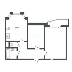 2-к квартира, вторичка, 56м2, 4/10 этаж