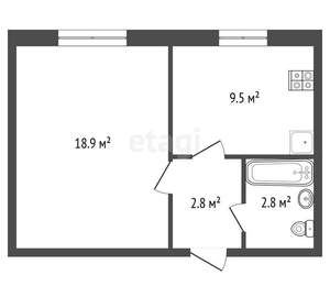 1-к квартира, вторичка, 34м2, 1/3 этаж