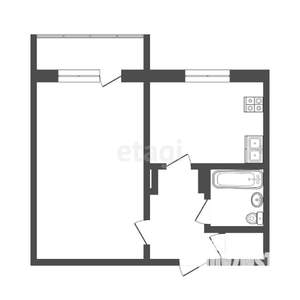 1-к квартира, вторичка, 38м2, 1/9 этаж