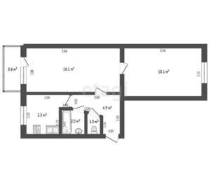 2-к квартира, вторичка, 47м2, 5/5 этаж