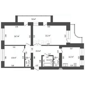 3-к квартира, вторичка, 97м2, 2/10 этаж