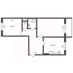 2-к квартира, вторичка, 66м2, 8/12 этаж