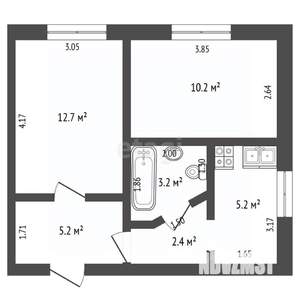 2-к квартира, вторичка, 39м2, 2/5 этаж