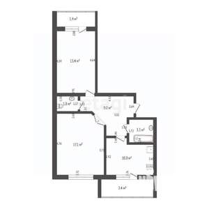2-к квартира, вторичка, 52м2, 6/9 этаж