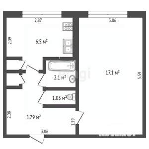1-к квартира, вторичка, 33м2, 5/5 этаж