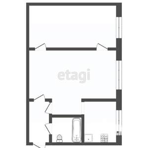 2-к квартира, вторичка, 42м2, 1/5 этаж